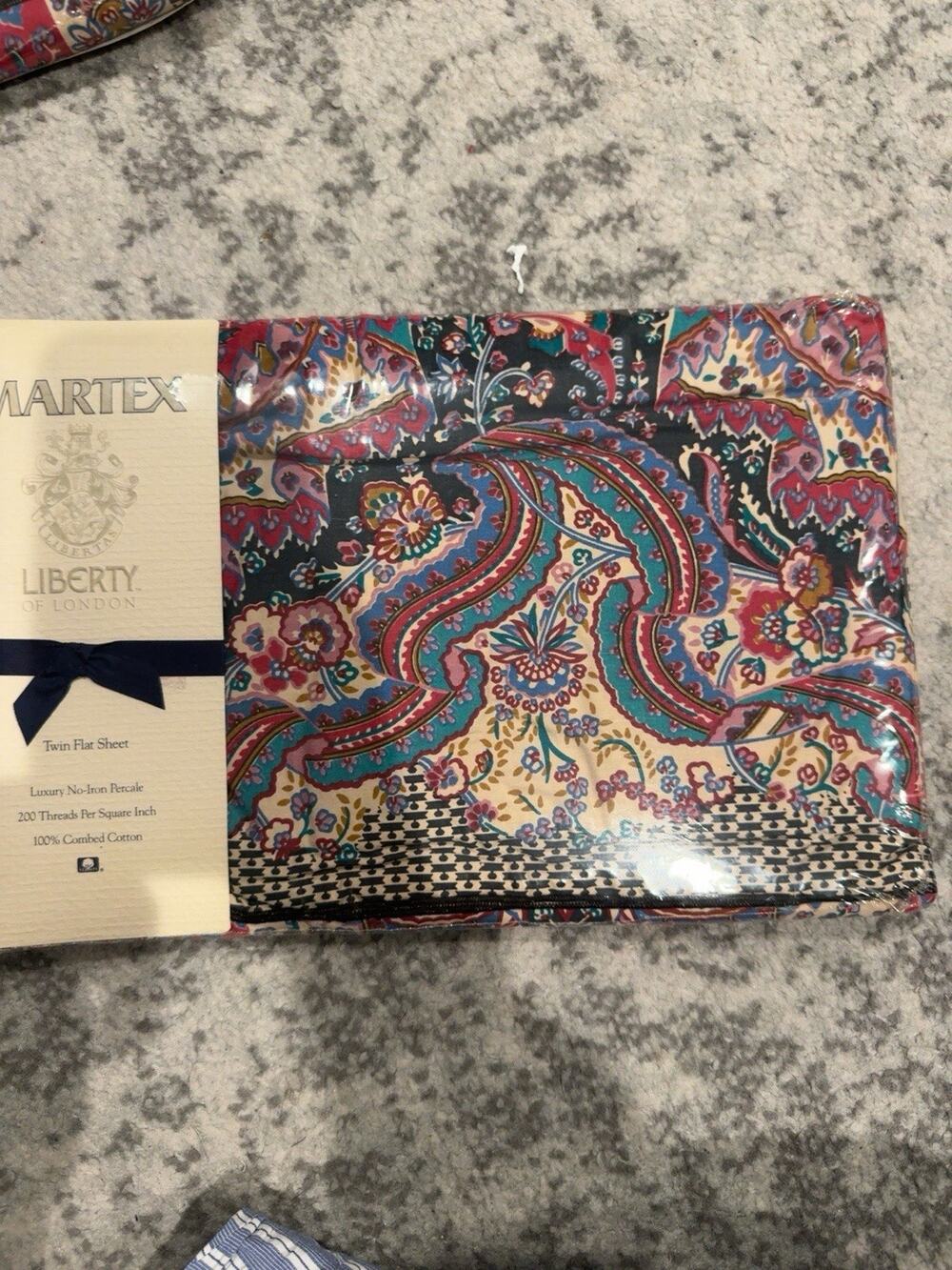 Vintage MARTEX Liberty Of London Twin flat Sheet Sealed 100% Cotton 1988